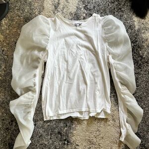 Express White Puff Sleeve Top